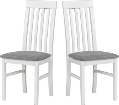 Produktbild von LeafDesign Küchenstühle 2er Set - Stuhl Buche Massiv - Esszimmerstuhl 120 kg - Stühle Esszimmer 2er Set - Holzstuhl - Esstischstühle NILO 1 WEISS ARAGON 93