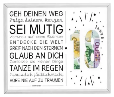Fotolijst für 18. Geburtstag, Geldgeschenk-Deko, 20 cm