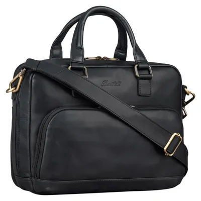 Produktbild von Benthill Aktentasche Leder - Schultertasche / Umhängetasche - Leder-Tasche Lehrertasche / Studententasche - Herren Arbeitstasche aus Büffelleder