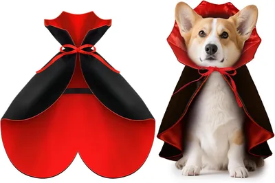 Produktbild von Karneval Hundekostüm Vampir Umhang mit StehkragenM (50 cm)