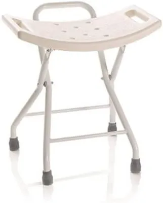Obrázok produktu pre Sprchová stolička skladacia, 49x38x47 cm, polyetylén a oceľ, nosnosť 130 kg, do kúpeľne