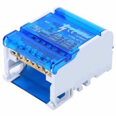 Obrázek produktu pro 407 Svorkovnicová rozvodná skříň Din Rail 4úrovňová jednofázová rozbočovací skříň s průhledným krytem