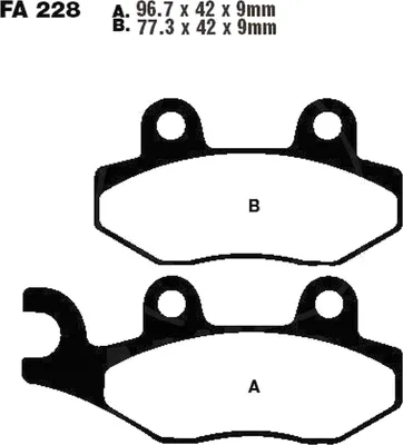 Image de Plaquettes de frein avant pour Kymco Yup 50, année de fabrication 2002-2010 - Plaquettes de frein EBC - Neuf