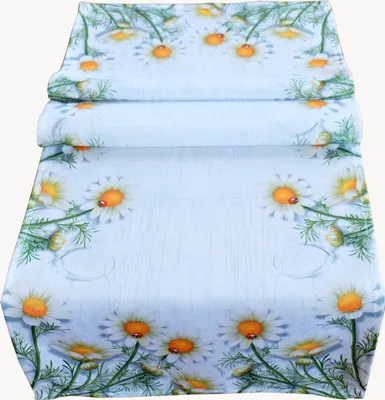 Produktbild von Tischwäsche bedruckt mit Kamillenblüten 40 x 110 cm