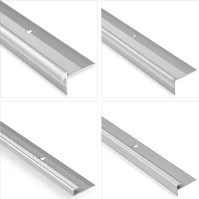 Produktbild von Treppenkantenprofil Treppenabschluss 1,8m Alu Winkelprofile mit Einfasshöhe 5 mm für Bodenbeläge (C24, 28x14,5 mm) Fußbodenleiste Übergangsprofil F-Form Einschubprofil
