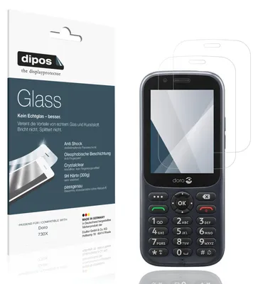 Produktbild von 2x Schutzfolie für Doro 730X - Anti-Shock 9H Folie dipos Glass Kunststoffglas