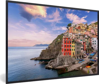 Produktbild von MuchoWow® MuchoWow® Gerahmtes Poster Blick auf Riomaggiore in den Cinque Terre. 60x40 cm - Poster mit zchwarzem Bilderrahmen - Printing - Wanddeko Schlafzimmer