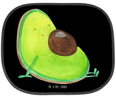 Produktbild von Mr. & Mrs. Panda Sonnenschutz Auto Avocado Schwangerschaft - Schwarz - Geschenk, Baby, Liebe, autofenster, saugnapf, Schwanger, Fürs, Autoscheibe