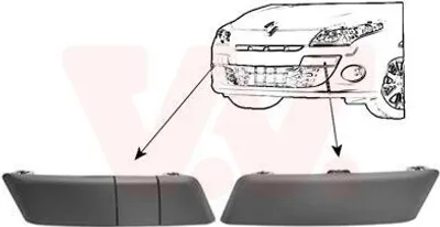Produktbild von VAN WEZEL 4377580 Stoßstangen-Abdeckung Vorne Links Vorne Rechts für RENAULT MEGANE III Grandtour (KZ0/1) Megane III Schrägheck (BZ0/1)