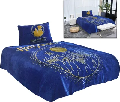 Obrázek produktu pro Harry Potter Fleecová ložní souprava 135x200 cm, modrá, žlutá, měkká OEKO-TEX
