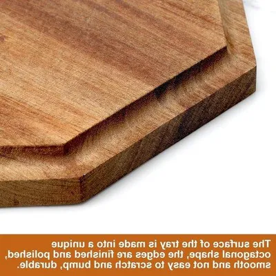 Produktbild von Achtkantiges Servierbrett aus Akazienholz 25x2cm für Tee