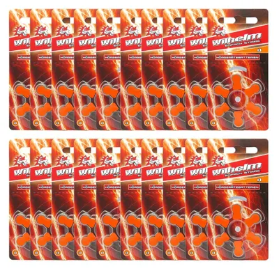 Produktbild von 120 x WILHELM Hörgerätebatterien Typ 13 orange Hörgerätbatterie PR48 ZL2  1,4/1,45 V