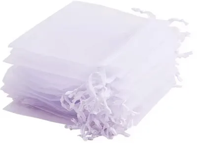 Obrázok produktu pre Malé darčekové vrecká – biele darčekové vrecká – 7/8 cm – mini organzové vrecká – mini darčekové vrecká – vrecká na šperky – vrecká na šperky – 100 kusov – biela – vrecká na sladkosti so zapínaním – CHPN