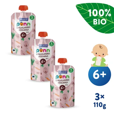 Productafbeelding van 3x SALVEST Ponn Rundvlees met groentepuree (100 g)