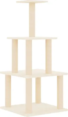 Obrázek produktu pro vidaXL Strom pro kočky se sisalovými škrabadly krémový 111 cm