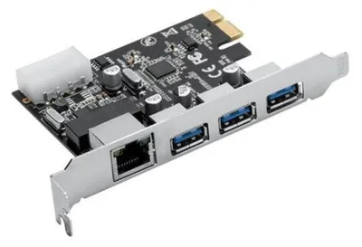 Produktbild von PCIe-Adapter, Orico PNU-3A1R, 3× USB 3.0, LAN