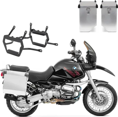 Immagine prodotto di Set valigia in alluminio + portavaligie adatto per BMW R 1100 GS / R 1150 GS / A
