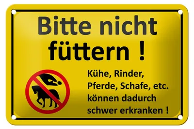 Produktbild von Blechschild Warnschild 18x12cm Bitte nicht füttern