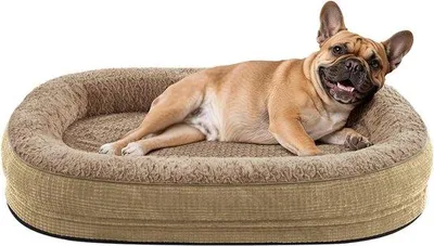 Produktbild von Hundebett für mittelgroße Hunde, waschbares Hundekissen, weich und flauschig, atmungsaktiv, rutschfestes Hundebett, Plüsch-Hundematte, 75x55x9 cm