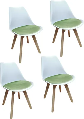 Produktbild von 4er Set Design-Stühle mit Sitzpolster Esszimmerstühle im skandinavischen Stil