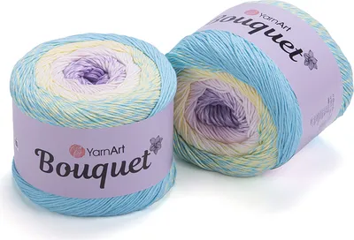 Produktbild von YarnArt Bouquet 704 – 100% Baumwolle, Ombre-Effekt, 500m, 250g, Atmungsaktiv für Frühling/Sommer