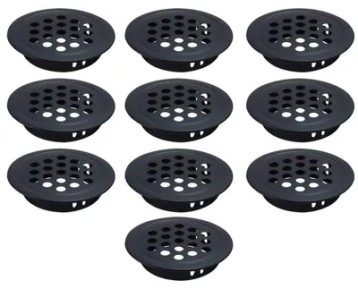 Zdjęcie produktu dla 10 sztuk metalowych kratek wentylacyjnych, otwór o średnicy 29 mm, kolor czarny