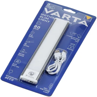Produktbild von Varta Slim Light, Weiß, Universal, Horizontal/Vertikal, 80 lm, Akku, 3,5 h