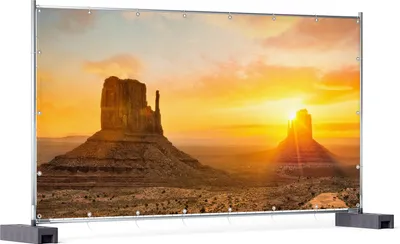 Produktbild von Wallario XXL Outdoor-Poster für Garten oder Balkon, Motiv Monument bei Sonnenuntergang, in ca. 340 x 173 cm
