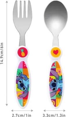 Produktbild von Kinderbesteck Set für Kinder - Gabel und Löffel aus Edelstahl mit Einhorn-Design