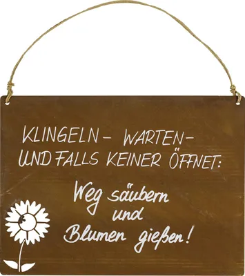Produktbild von Badeko Dekotafel Blume 34 cm rostbraun