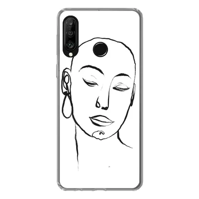 Produktbild von MuchoWow® Handyhülle Schutzhülle Hülle für Huawei P30 Lite Frau - Gesicht - Porträt Silikon Softcase Handy Hülle - Handyhülle