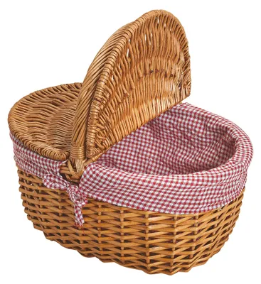 Obrázek produktu pro Proutěný piknikový košík s víkem a madly