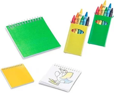 Produktbild von Famanu Bastelset mit Zeichenvorlagen und 6-teiligem Wachsmalstift-Set - 25 Stück