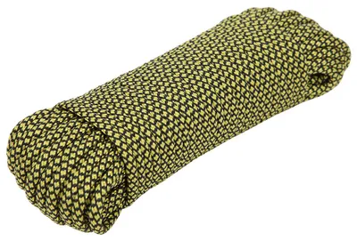 Produktbild von 9-adriges Paracord-Rettungsbindezelt-Lanyard-Campingseil zum Weben von Outdoor-Armbändern, 20 m, Gelb