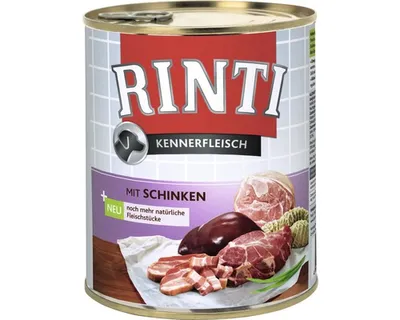 Produktbild von Dosenfutter für Hunde Rinti Schinken 800 g