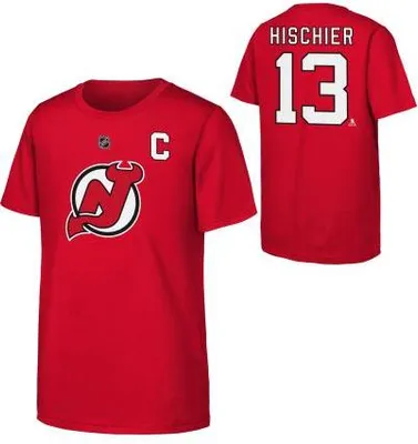 Obrázek produktu pro Dětské tričko Nico Hischier NHL New Jersey Devils Flat Captains N&N Ss Ctn Tee Velikost: Dětské L (11 - 12 let)