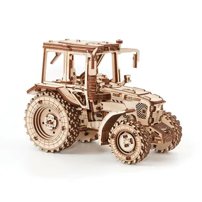 Image de modèle 3D en bois - Tracteur 28,2 cm