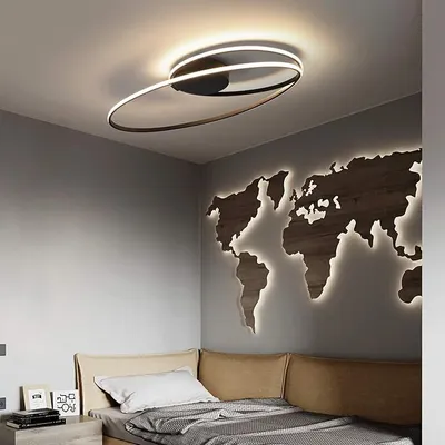 Produktbild von ZMH LED Deckenleuchte Modern Wohnzimmer Ring 36W Innen Beleuchtung LED fest integriert Warmweiß Schwarz