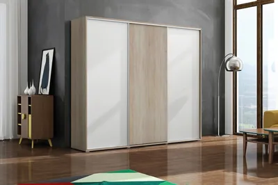 Obrázok produktu pre Trojdverová šatníková skriňa 250/215 LEO - dub sonoma / biela