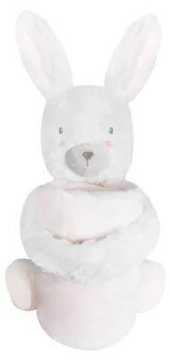 Produktbild von Kikkaboo Babydecke 2 in 1 Geschenkset Kuscheltier 25 cm Kuscheldecke 100 x 70 cm rosa