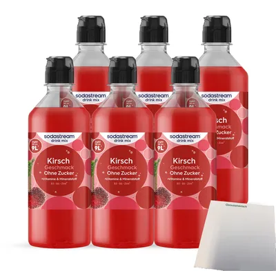 Produktbild von Sodastream Kirsch ohne Zucker Sirup drink mix VPE (6x440ml Flasche) + usy Block