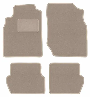 Produktbild von Velours-Fußmatten für Nissan Almera N16 2000-2006 (Schrägheck) – 4-tlg, Beige, passgenau – Wielganizator LUX