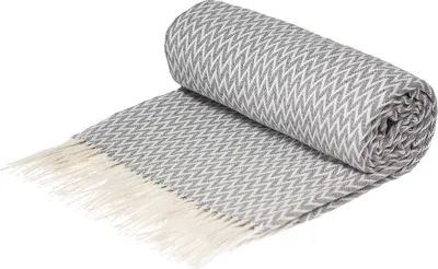 Produktbild von Fair De Luxe Baumwolldecke | wärmende Wohndecke/Plaid vielseitig einsetzbar | Hellgrau