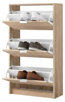 Produktbild von Dmora Schuhschrank Marradi 67x28x119h cm Eiche Braun, 6 Regalböden, 3 Türen