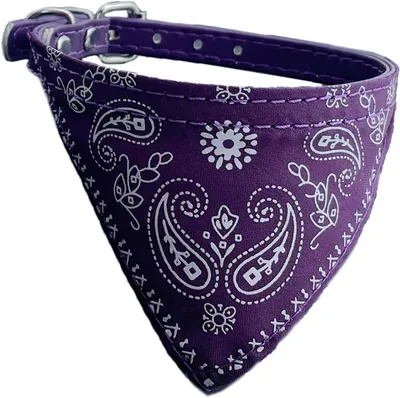 Imagen del producto de Pañuelo para perros con collar integrado, talla mediana, color lila, para perros pequeños