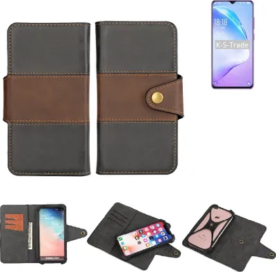 Produktbild von K-S-Trade Handyhülle Schutzhülle Hülle Bookstyle Wallet-Case kompatibel mit Coolpad Cool 12A Bumper Rundumschutz schwarz-braun 1x
