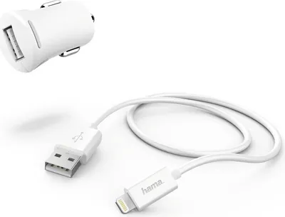 Produktbild von Hama 00183266, Auto, Drinnen, Zigarettenanzünder, USB, 2,4 A, Weiß