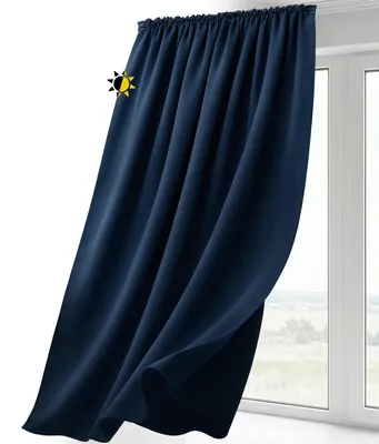 Produktbild von Beautex Kräuselband Vorhang blickdicht abdunkelnd U-Band 300x245cm,Navyblau
