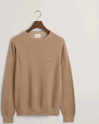 Image de Pull à col rond en piqué de coton