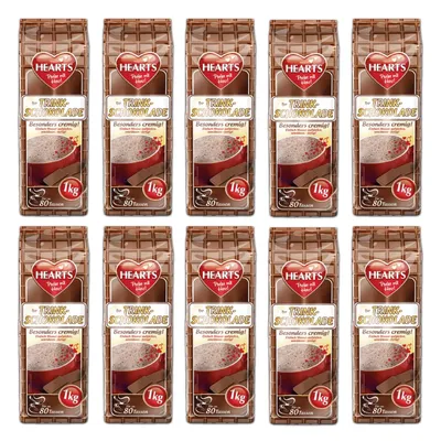 Produktbild von HEARTS Trinkschokolade 20 x 1kg - Kakaopulver Vorteilspack - Instant Getränkepulver